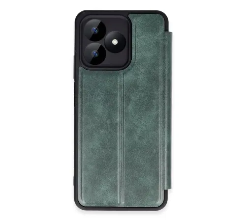 Realme Note 50 4G Kılıf Flip Cover - Koyu Yeşil