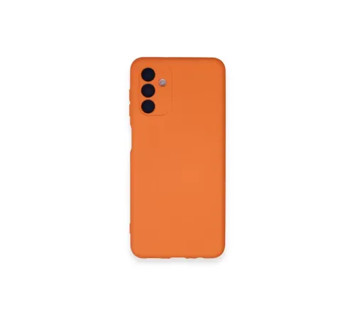 Samsung Galaxy A14 4G Kılıf Nano içi Kadife Silikon - Turuncu