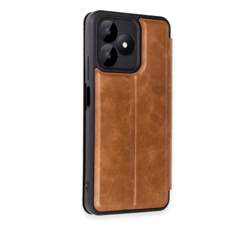 Realme Note 50 4G Kılıf Flip Cover - Taba