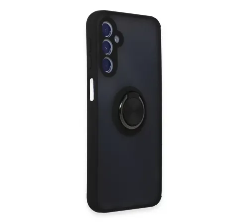 Samsung Galaxy M34 5G Kılıf Montreal Yüzüklü Silikon Kapak - Siyah