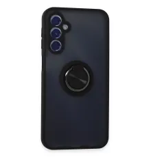 Samsung Galaxy M34 5G Kılıf Montreal Yüzüklü Silikon Kapak - Siyah