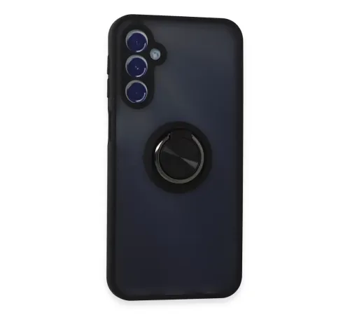 Samsung Galaxy M34 5G Kılıf Montreal Yüzüklü Silikon Kapak - Siyah