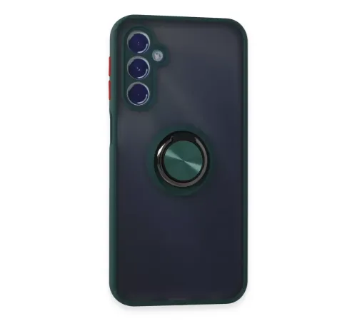 Samsung Galaxy M34 5G Kılıf Montreal Yüzüklü Silikon Kapak - Yeşil
