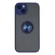 Apple iPhone 14 Kılıf Montreal Yüzüklü Silikon Kapak - Lacivert