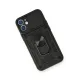 Apple iPhone 12 Mini Kılıf Pars Lens Yüzüklü Silikon - Siyah