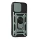 Apple iPhone 12 Mini Kılıf Pars Lens Yüzüklü Silikon - Yeşil