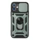 Apple iPhone 12 Mini Kılıf Pars Lens Yüzüklü Silikon - Yeşil