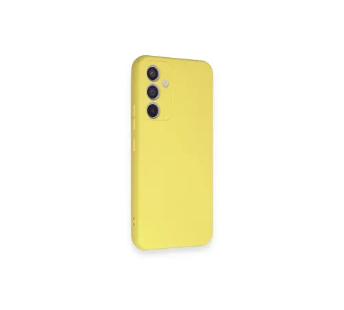 Samsung Galaxy A34 5G Kılıf Nano içi Kadife Silikon - Sarı