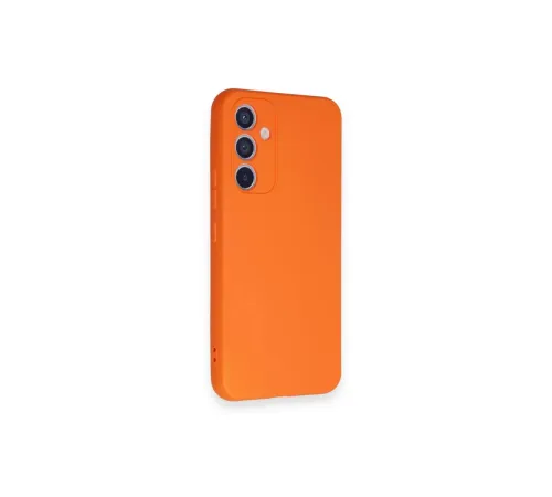Samsung Galaxy A34 5G Kılıf Nano içi Kadife Silikon - Turuncu