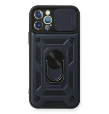 Apple iPhone 12 Pro Kılıf Pars Lens Yüzüklü Silikon - Lacivert