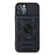 Apple iPhone 12 Pro Kılıf Pars Lens Yüzüklü Silikon - Lacivert