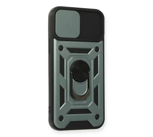 Apple iPhone 12 Pro Kılıf Pars Lens Yüzüklü Silikon - Yeşil