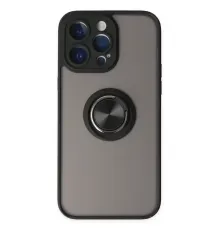Apple iPhone 14 Pro Kılıf Montreal Yüzüklü Silikon Kapak - Siyah