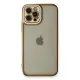 Apple iPhone 12 Pro Max Kılıf Liva Lens Silikon - Beyaz