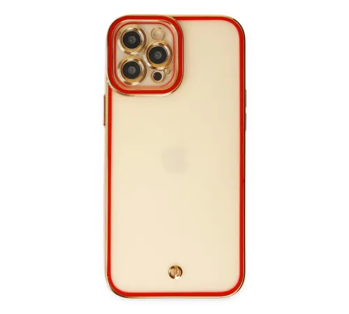 Apple iPhone 12 Pro Max Kılıf Liva Lens Silikon - Kırmızı