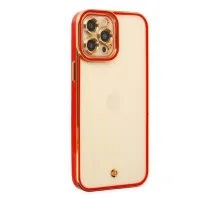 Apple iPhone 12 Pro Max Kılıf Liva Lens Silikon - Kırmızı