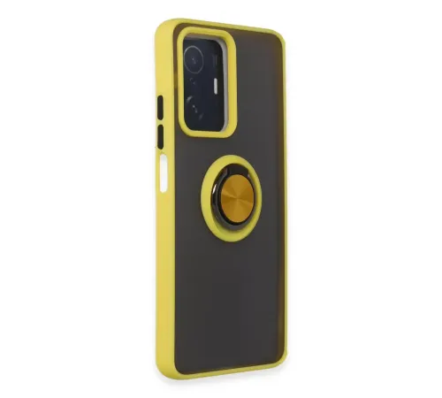 Xiaomi Mi 11T Pro Kılıf Montreal Yüzüklü Silikon Kapak - Sarı