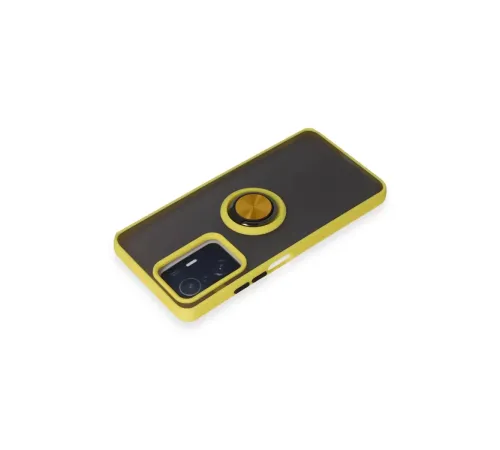 Xiaomi Mi 11T Pro Kılıf Montreal Yüzüklü Silikon Kapak - Sarı