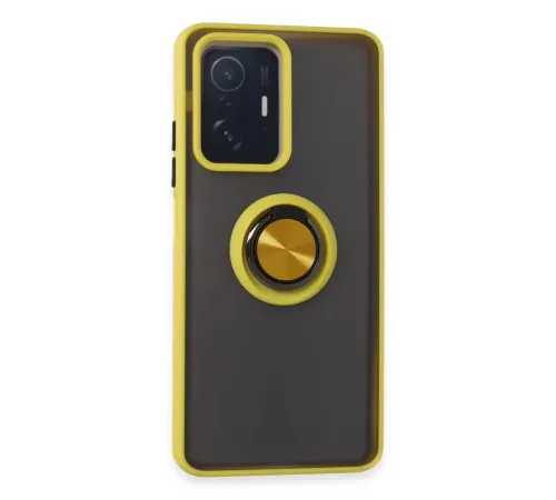 Xiaomi Mi 11T Pro Kılıf Montreal Yüzüklü Silikon Kapak - Sarı