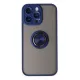 Apple iPhone 14 Pro Kılıf Montreal Yüzüklü Silikon Kapak - Lacivert