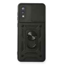 Samsung Galaxy A02 Kılıf Pars Lens Yüzüklü Silikon - Siyah