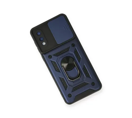 Samsung Galaxy A02 Kılıf Pars Lens Yüzüklü Silikon - Lacivert