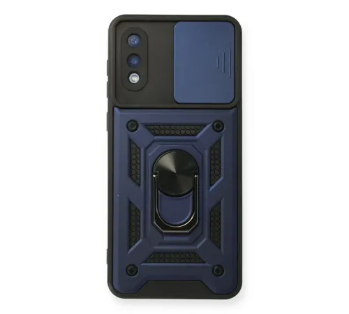 Samsung Galaxy A02 Kılıf Pars Lens Yüzüklü Silikon - Lacivert