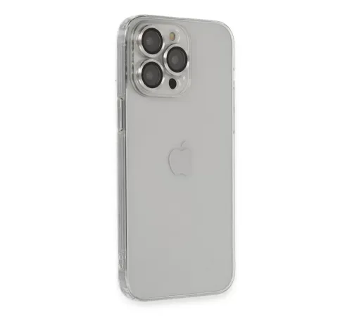 Apple iPhone 13 Pro Max Kılıf Luko Lens Silikon - Gümüş