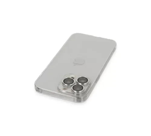 Apple iPhone 13 Pro Max Kılıf Luko Lens Silikon - Gümüş