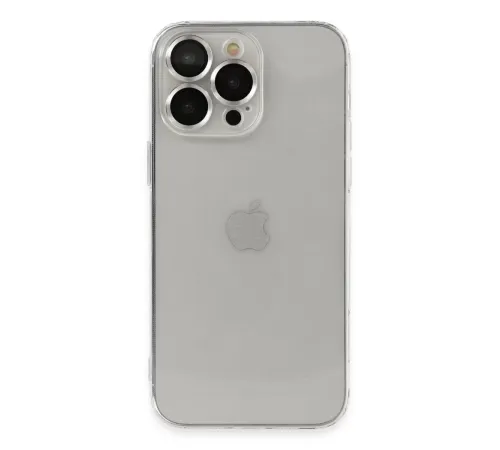 Apple iPhone 13 Pro Max Kılıf Luko Lens Silikon - Gümüş