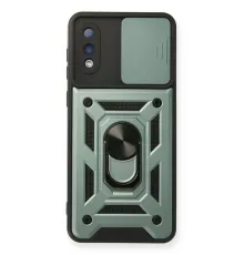 Samsung Galaxy A02 Kılıf Pars Lens Yüzüklü Silikon - Yeşil