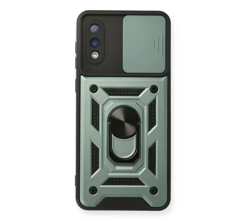 Samsung Galaxy A02 Kılıf Pars Lens Yüzüklü Silikon - Yeşil