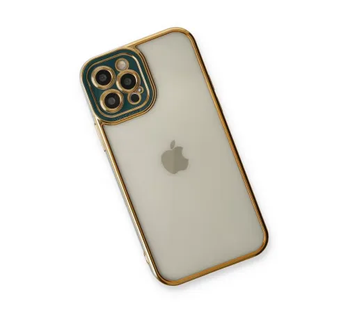 Apple iPhone 12 Pro Max Kılıf Liva Lens Silikon - Yeşil