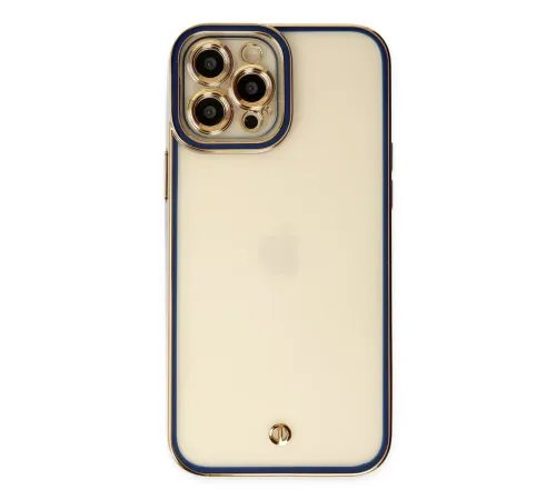 Apple iPhone 12 Pro Max Kılıf Liva Lens Silikon - Mavi