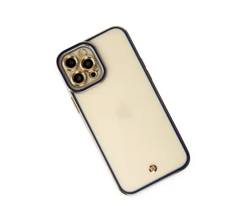 Apple iPhone 12 Pro Max Kılıf Liva Lens Silikon - Mavi
