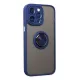 Apple iPhone 14 Pro Max Kılıf Montreal Yüzüklü Silikon Kapak - Lacivert