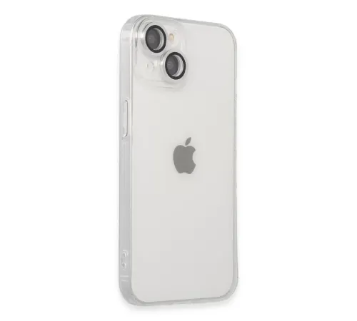 Apple iPhone 14 Kılıf Luko Lens Silikon - Gümüş