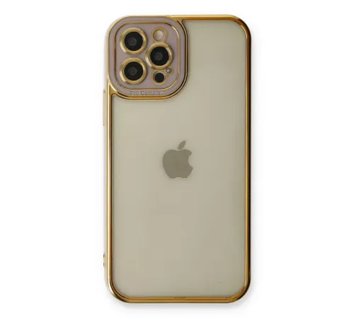 Apple iPhone 12 Pro Max Kılıf Liva Lens Silikon - Lila