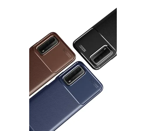 Huawei P Smart 2021 Kılıf Auto Focus Karbon Kapak - Siyah