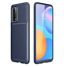 Huawei P Smart 2021 Kılıf Auto Focus Karbon Kapak - Lacivert