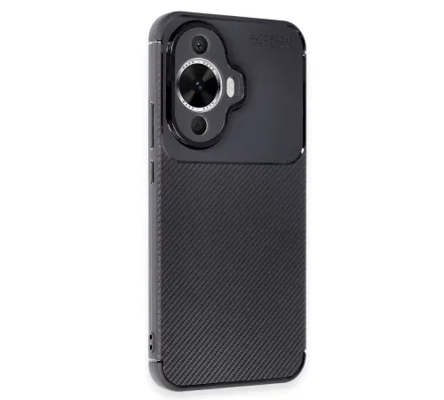 Huawei Nova 12S Kılıf Auto Focus Karbon Kapak - Siyah