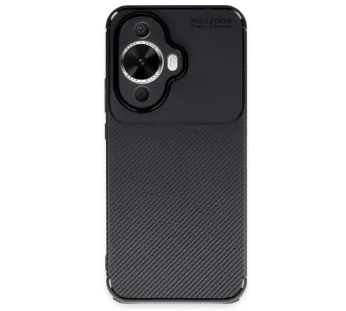 Huawei Nova 12S Kılıf Auto Focus Karbon Kapak - Siyah