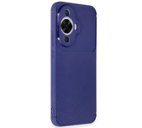 Huawei Nova 12S Kılıf Auto Focus Karbon Kapak - Lacivert