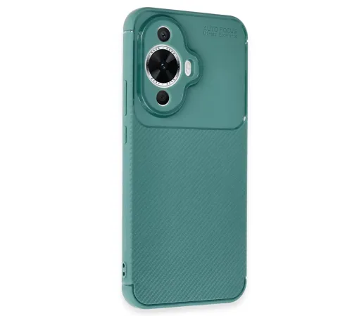 Huawei Nova 12S Kılıf Auto Focus Karbon Kapak - Koyu Yeşil