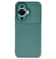 Huawei Nova 12S Kılıf Auto Focus Karbon Kapak - Koyu Yeşil