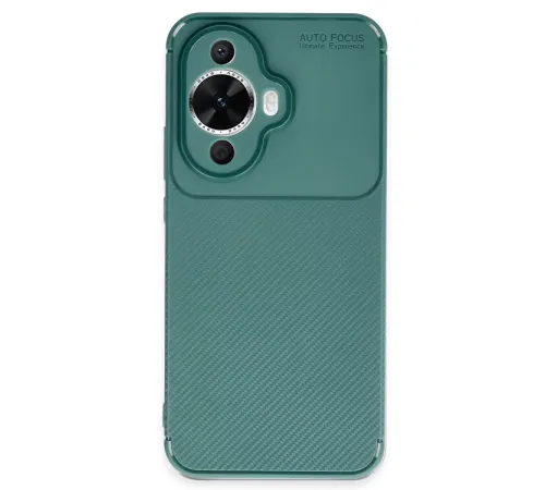 Huawei Nova 12S Kılıf Auto Focus Karbon Kapak - Koyu Yeşil