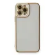 Apple iPhone 13 Pro Kılıf Liva Lens Silikon - Beyaz