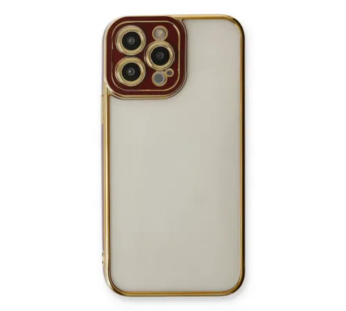 Apple iPhone 13 Pro Kılıf Liva Lens Silikon - Bordo