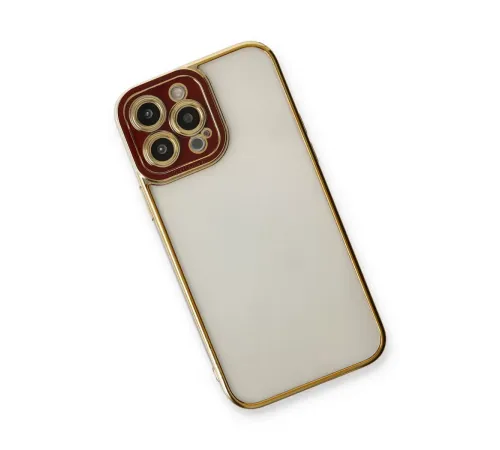 Apple iPhone 13 Pro Kılıf Liva Lens Silikon - Bordo