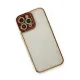 Apple iPhone 13 Pro Kılıf Liva Lens Silikon - Bordo